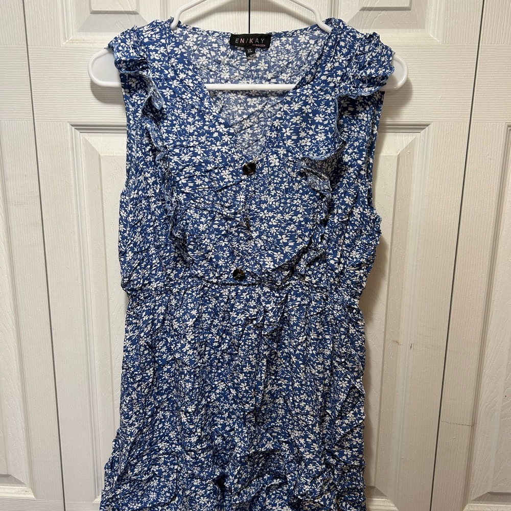 Blue Floral Women's Dress
